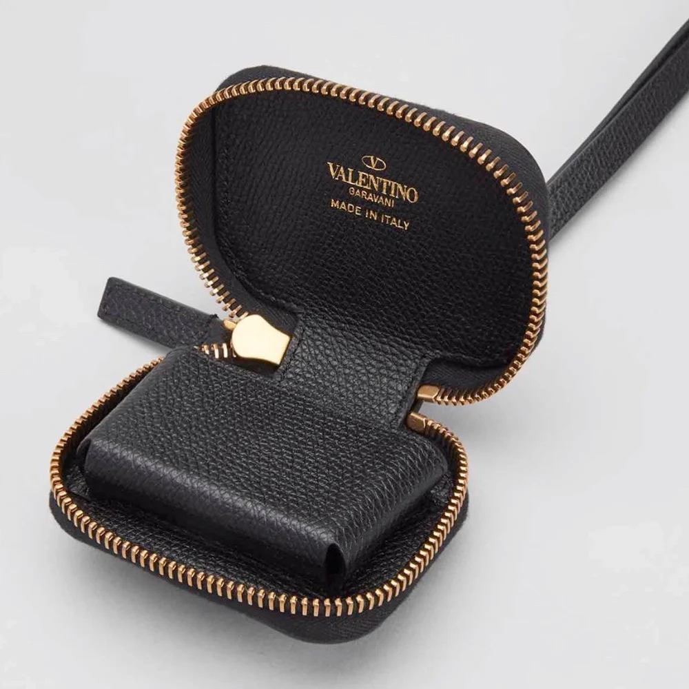 VALENTINO GARAVANI VLogo Calfskin Airpods Pro Case With Leather Strap
